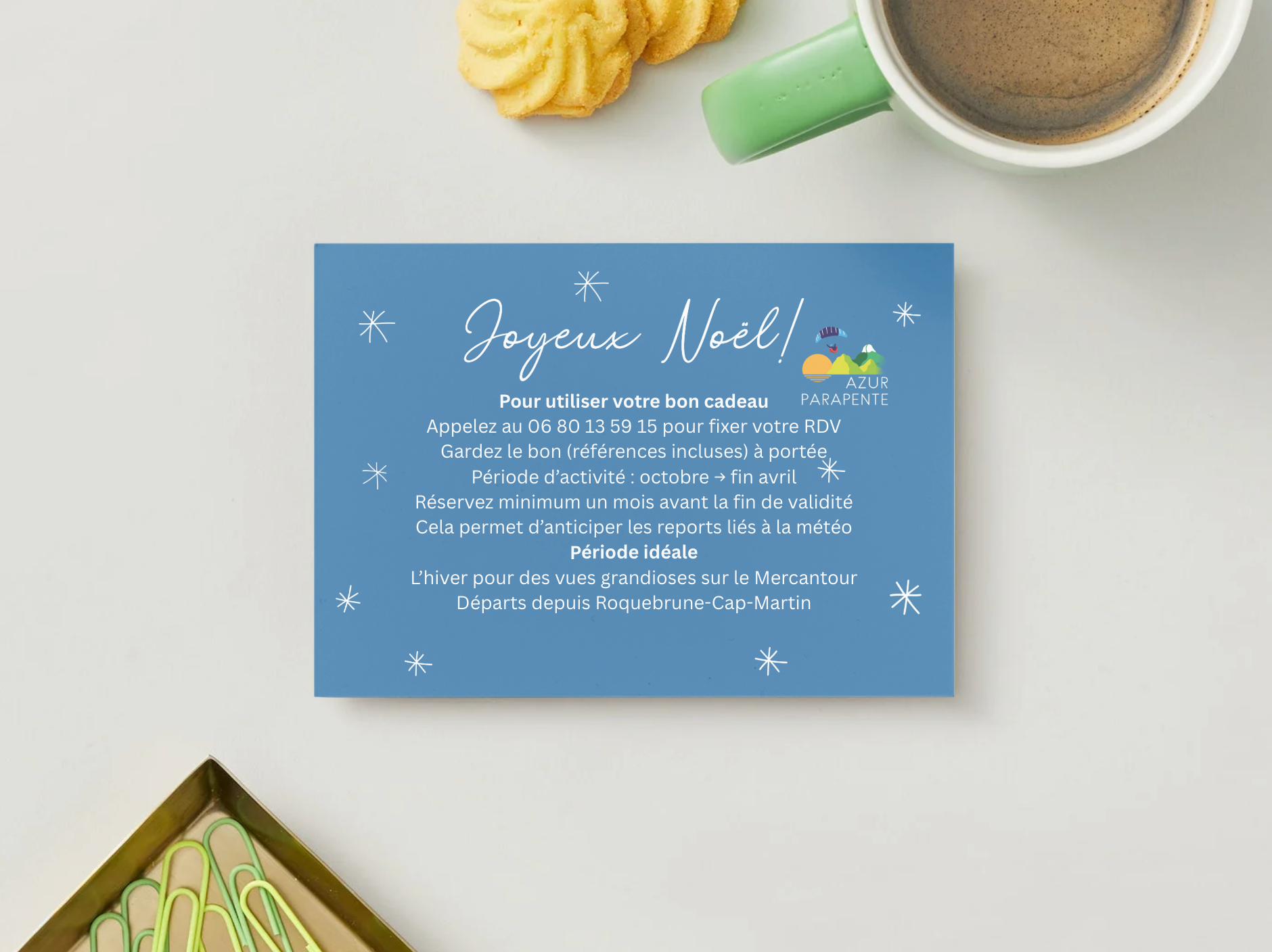 Le cadeau qui fait rêver ! Offrez un baptême de parapente unique avec une vue majestueuse sur les paysages
enneigés de l'arrière-pays azuréen. Une expérience mémorable sous le sapin.