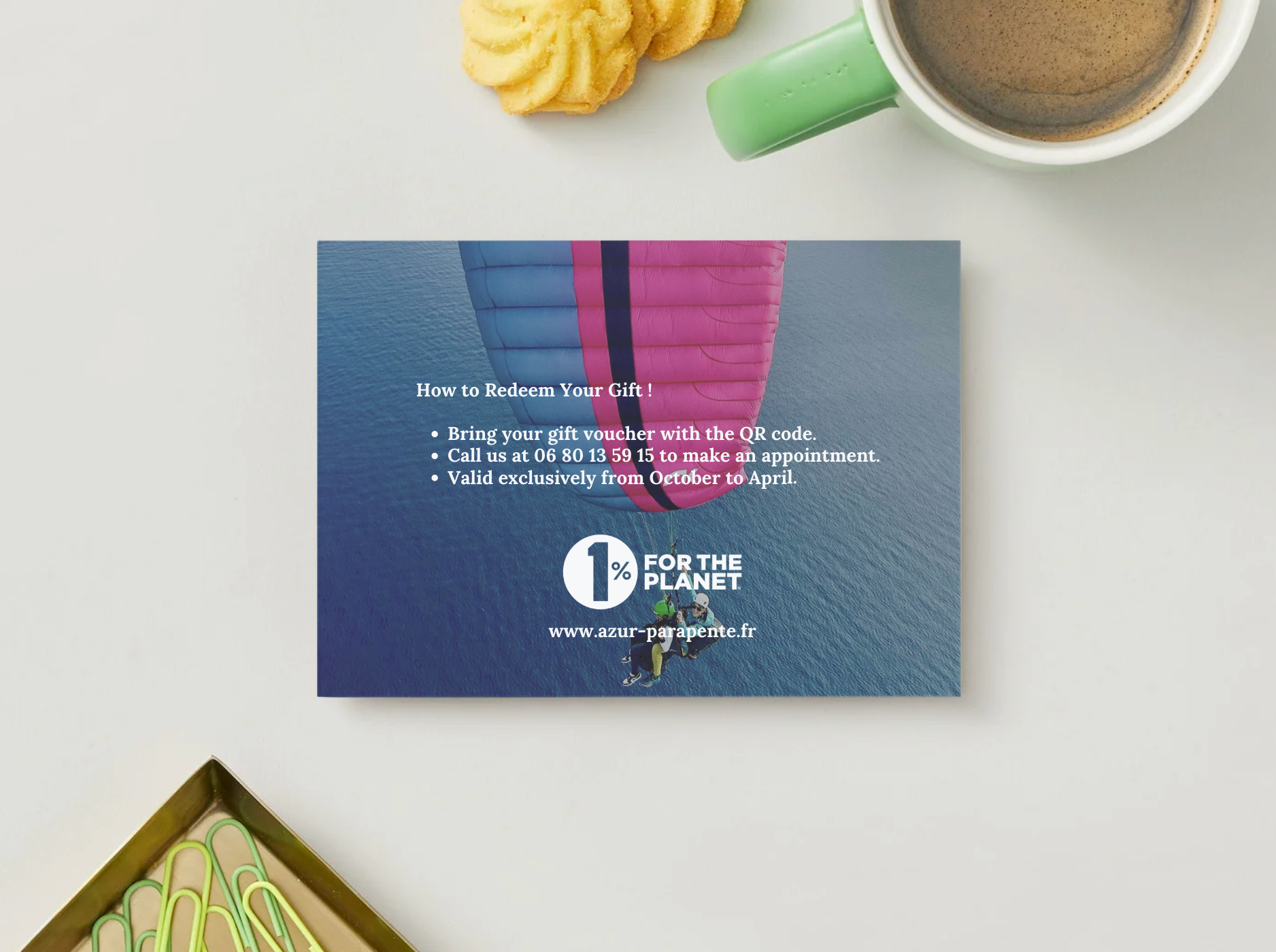 The ultimate gift! A premium, long-duration tandem flight over the stunning French Riviera.
Includes HD video/photos and personalized coaching. Offer a dream come true!