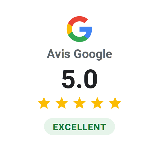 Vers la page des avis Google / Click to share your experience Logo des avis Google