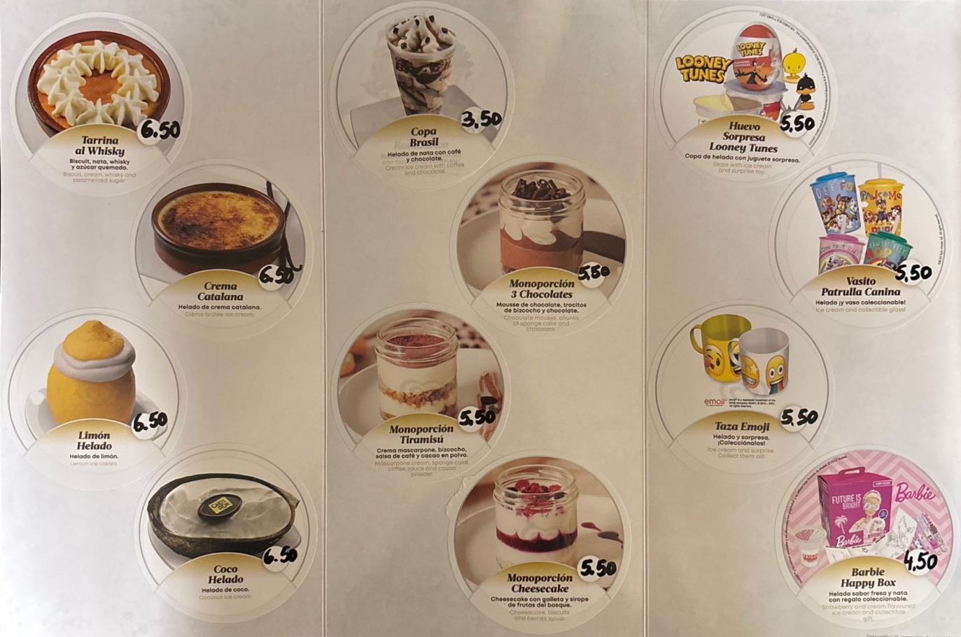 CARTA DE HELADOS