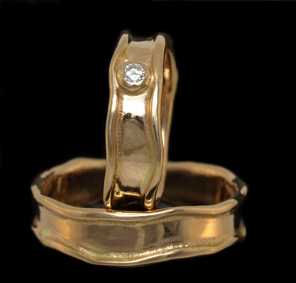 VV-Handsmíði 14k Trúlofunarhringar/Giftingarhringar