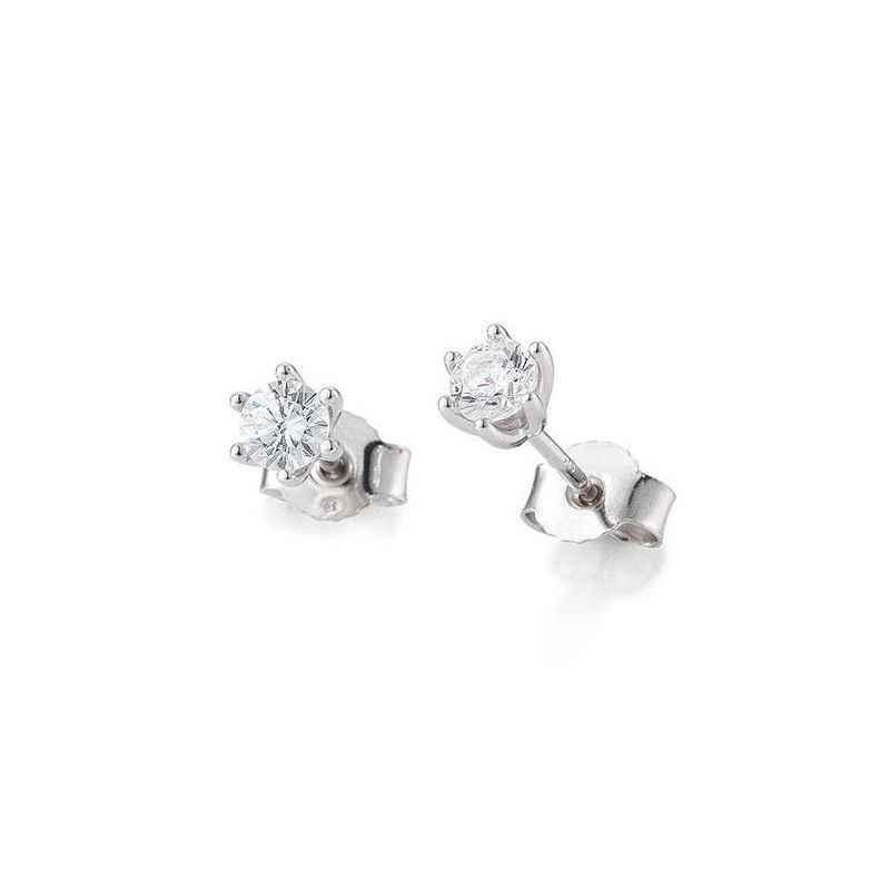 14k Gull - Demantslokkar - 2 x 0,10ct