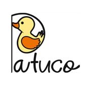 Un logotipo para una empresa llamada Patuco con un patito de goma.
