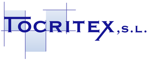 Un logotipo azul y blanco para Tocritex SL
