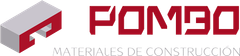 Un logotipo rojo y blanco para una empresa llamada Pombo.