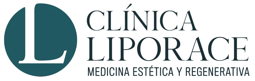 Logotipo de Cl&iacute;nica Liporace con monograma en color turquesa y el texto &laquo;Medicina Est&eacute;tica y Regenerativa&raquo;
