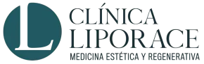 Logotipo de Clínica Liporace con monograma en color turquesa y el texto «Medicina Estética y Regenerativa»