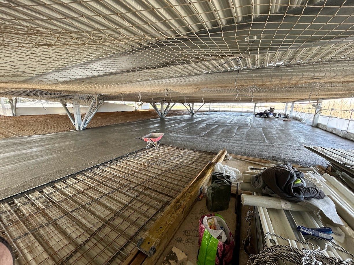 Travaux sous la partie du parking ouvert