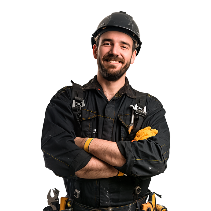 Homme en habit de chantier.