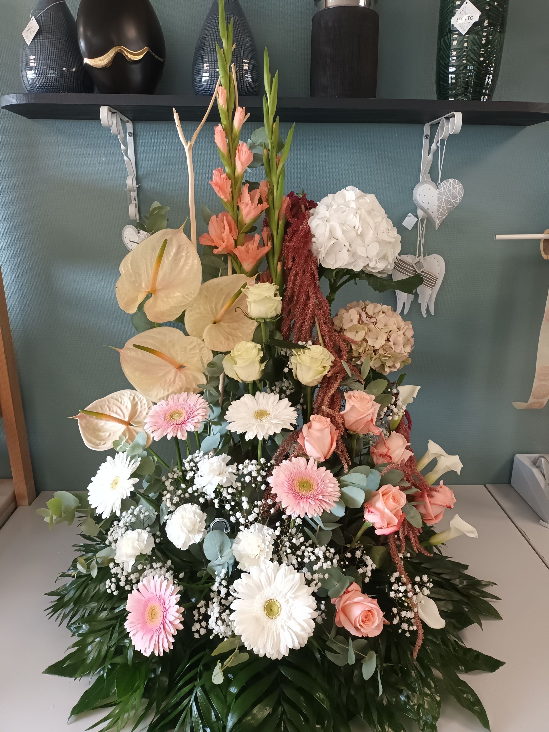 Coussin de fleurs en hauteur