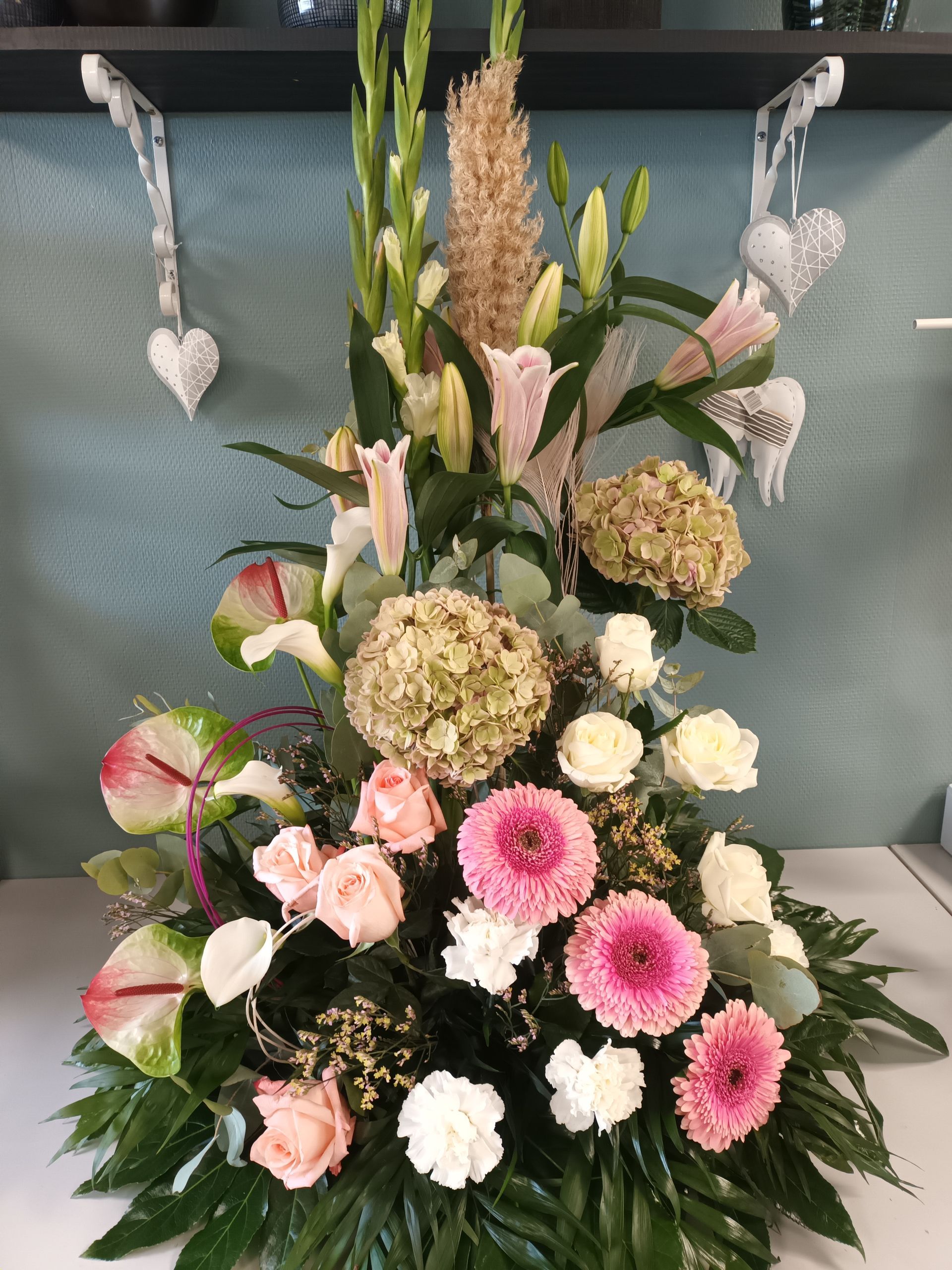 Coussin de fleurs en hauteur