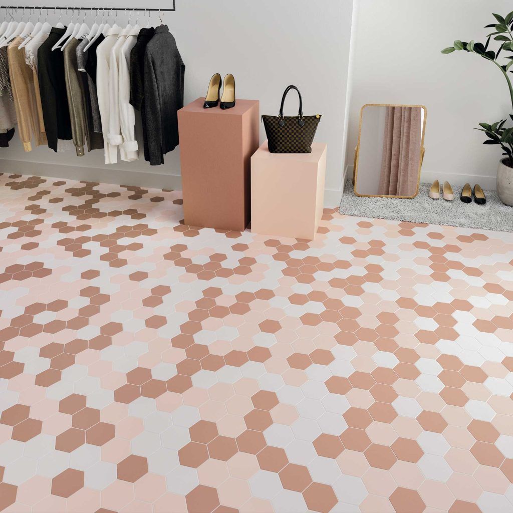 Carrelage céramique exagonal