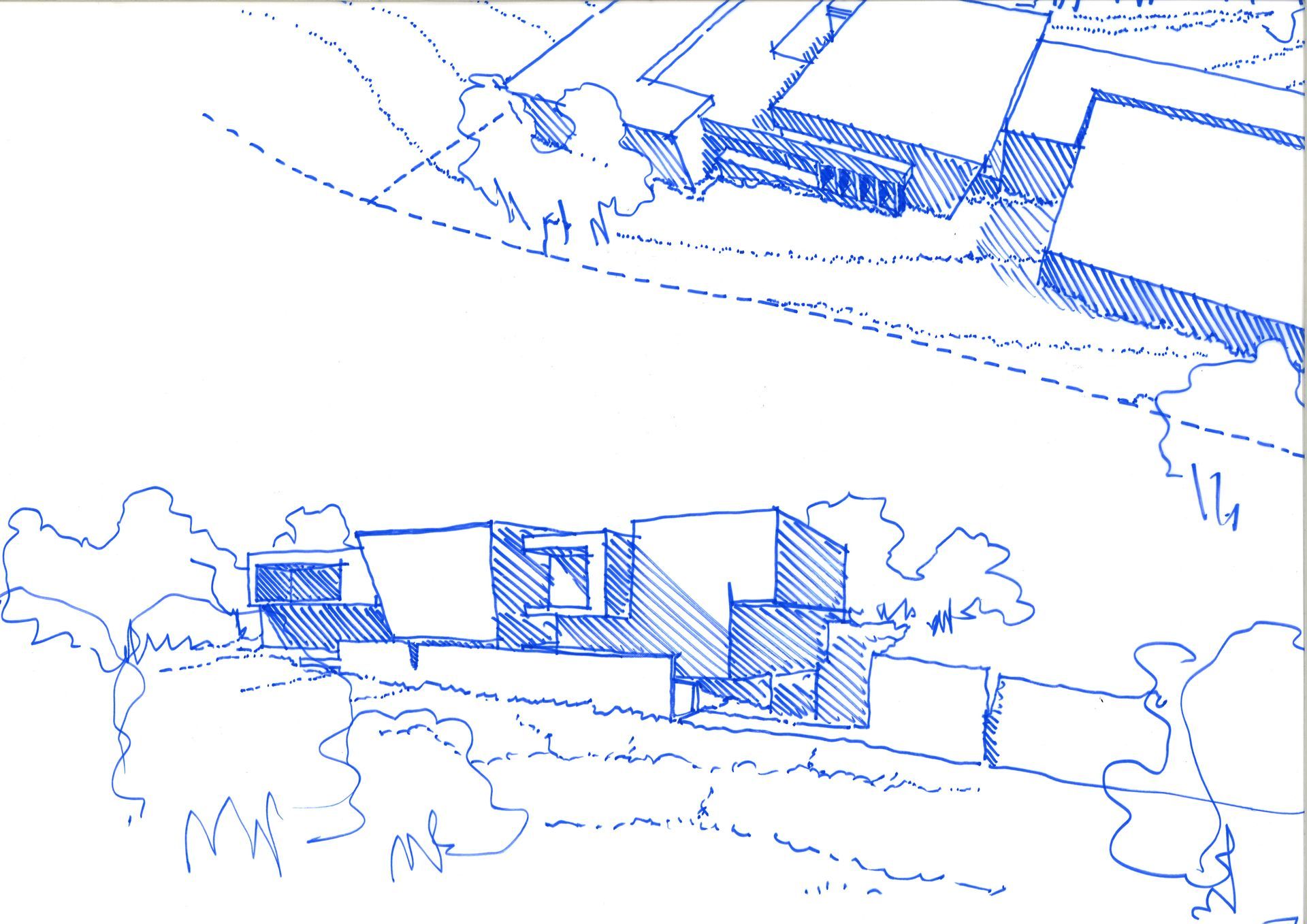 Croquis d'architecture de bâtiment