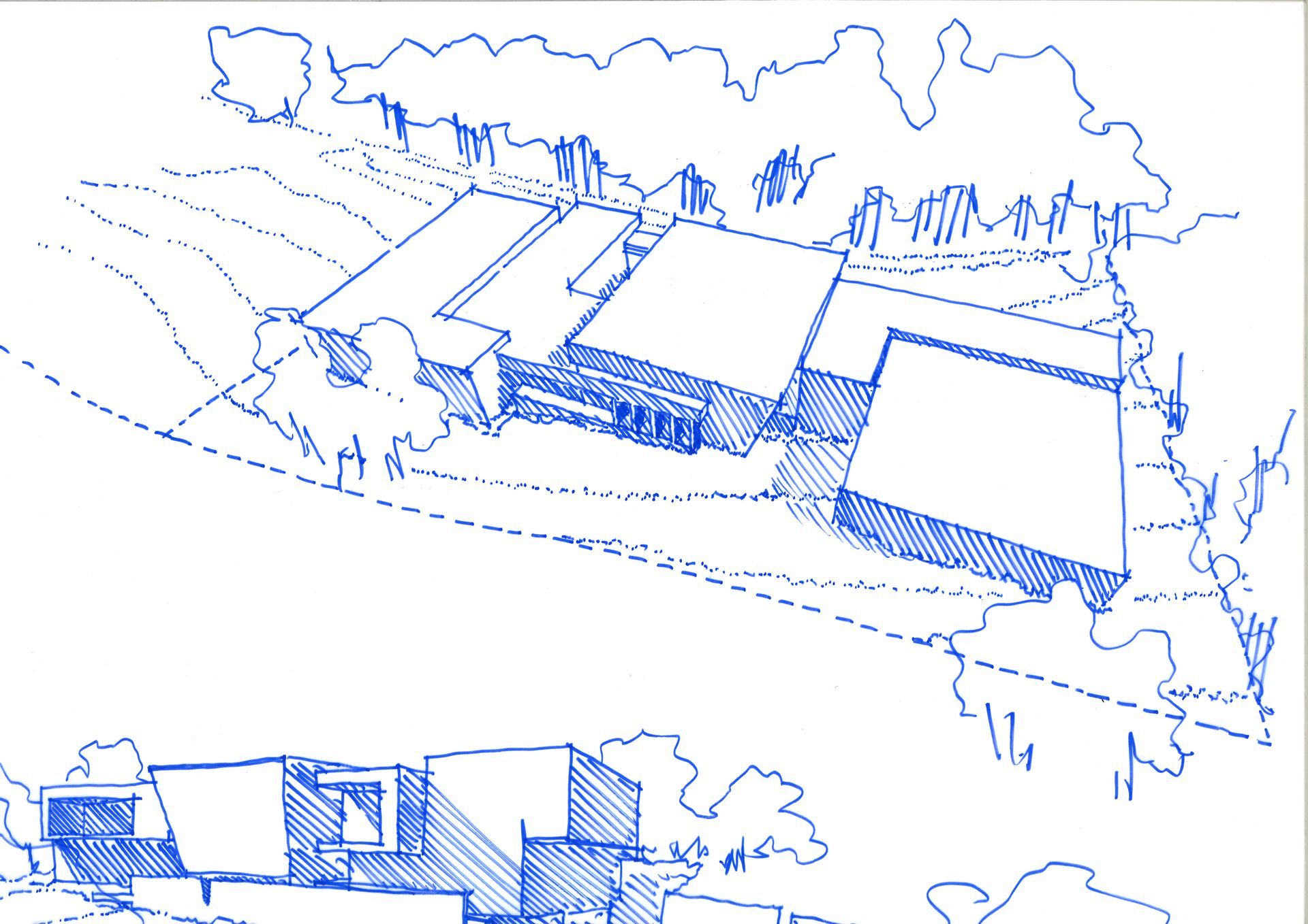 Croquis d'architecte en vue aérienne