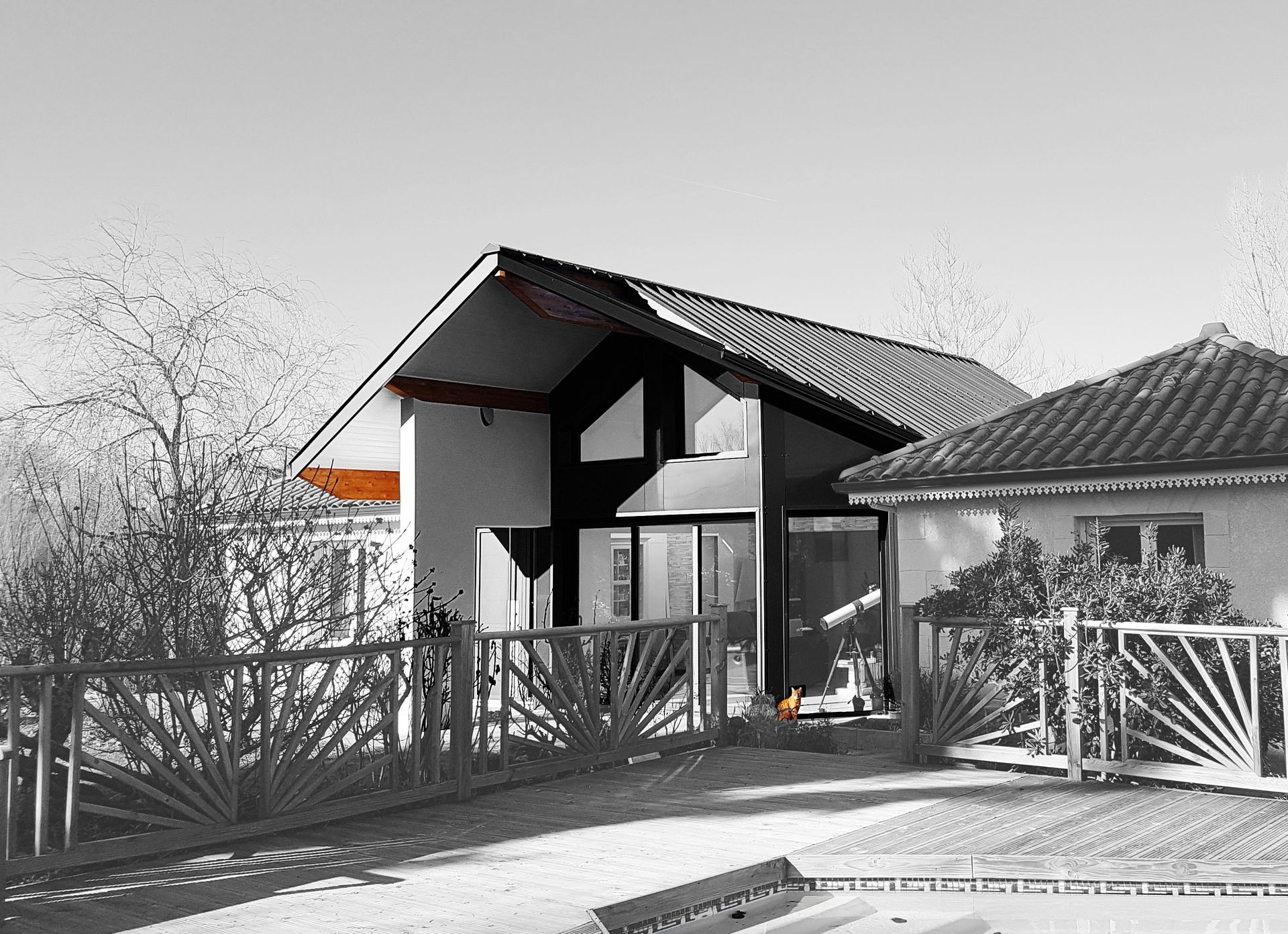 Clôture de rayon devant maison refaite