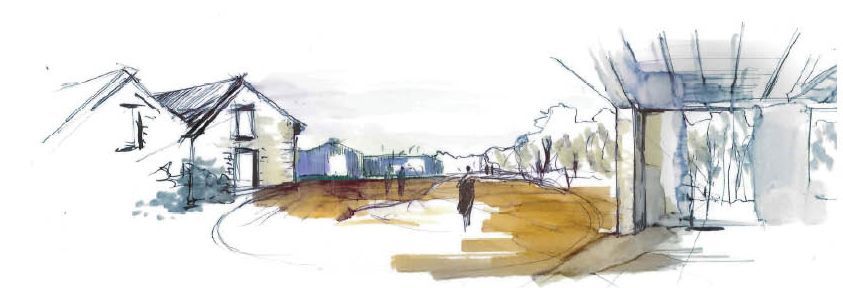 Croquis dessiné d'une rue