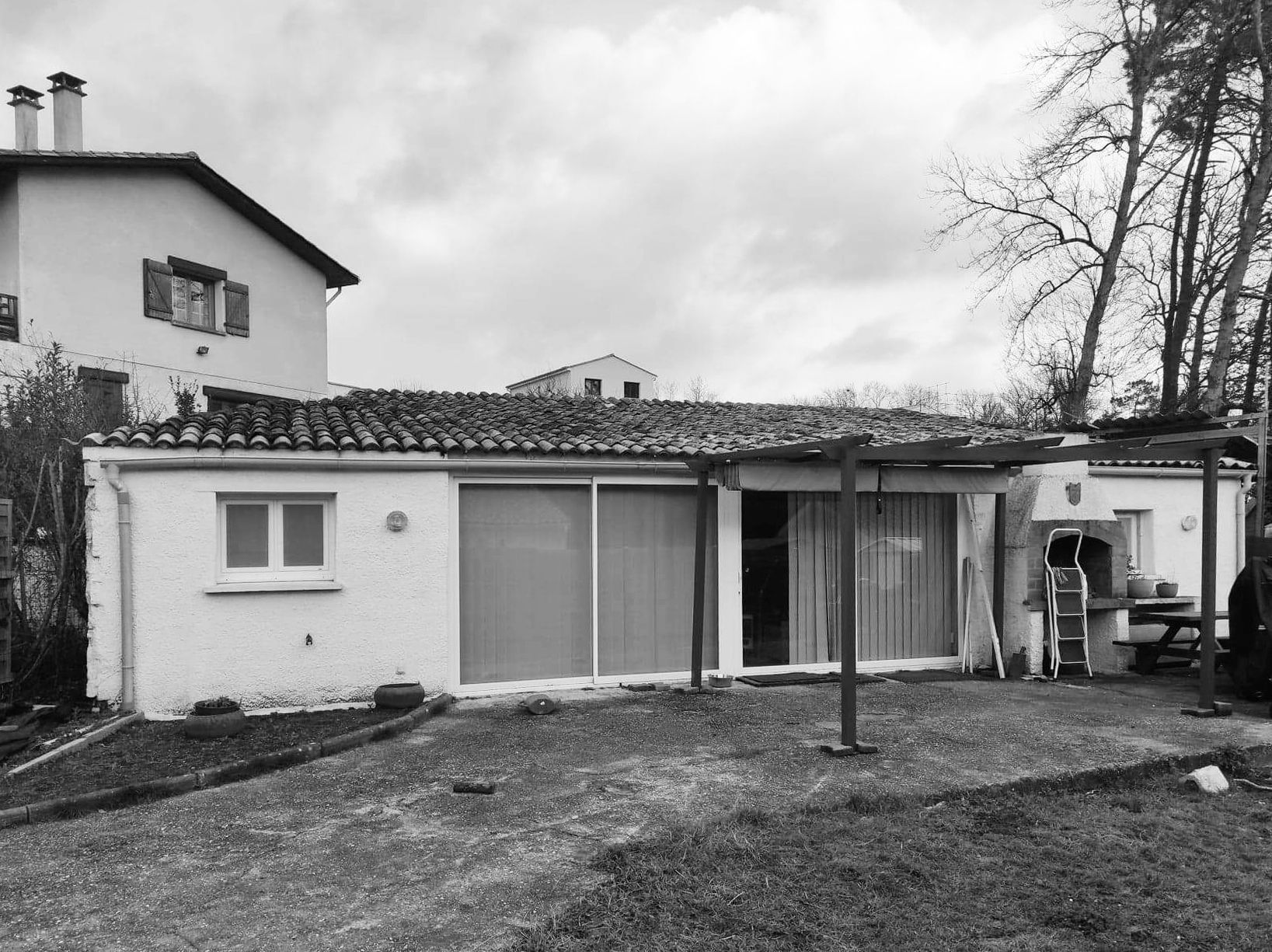 Baies vitrées d'une maison