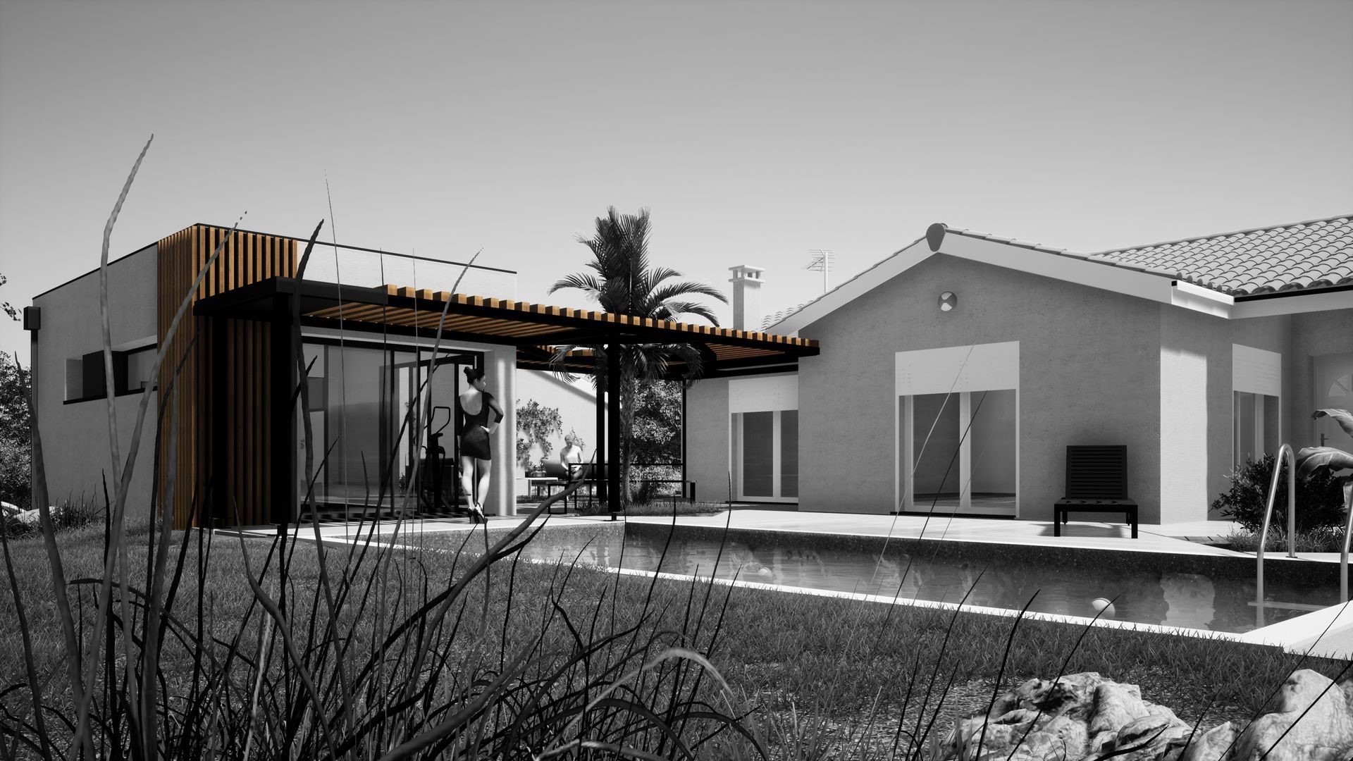 Ajout 3D sur photo réelle d'une maison