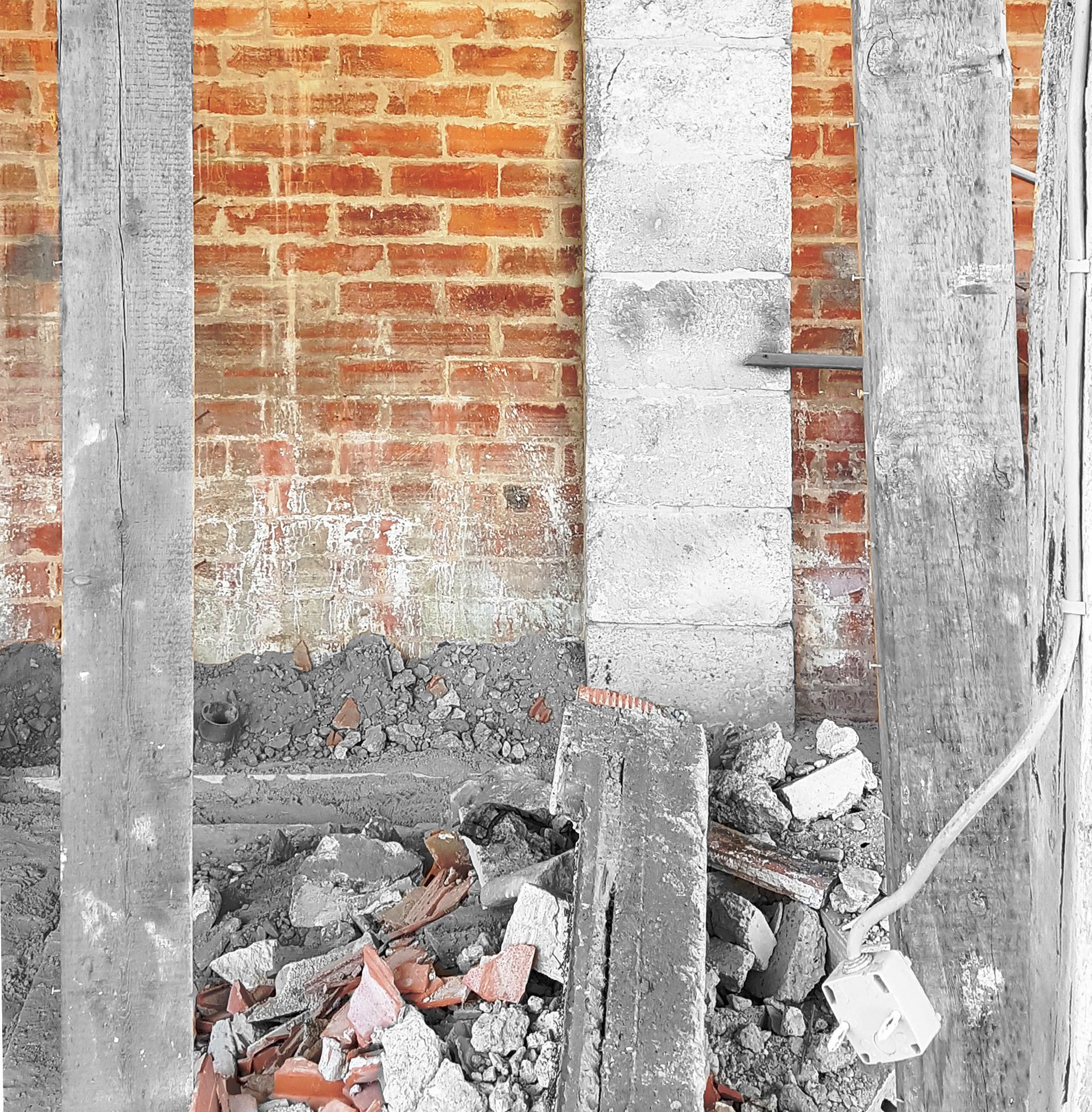 Mur de briques rouges