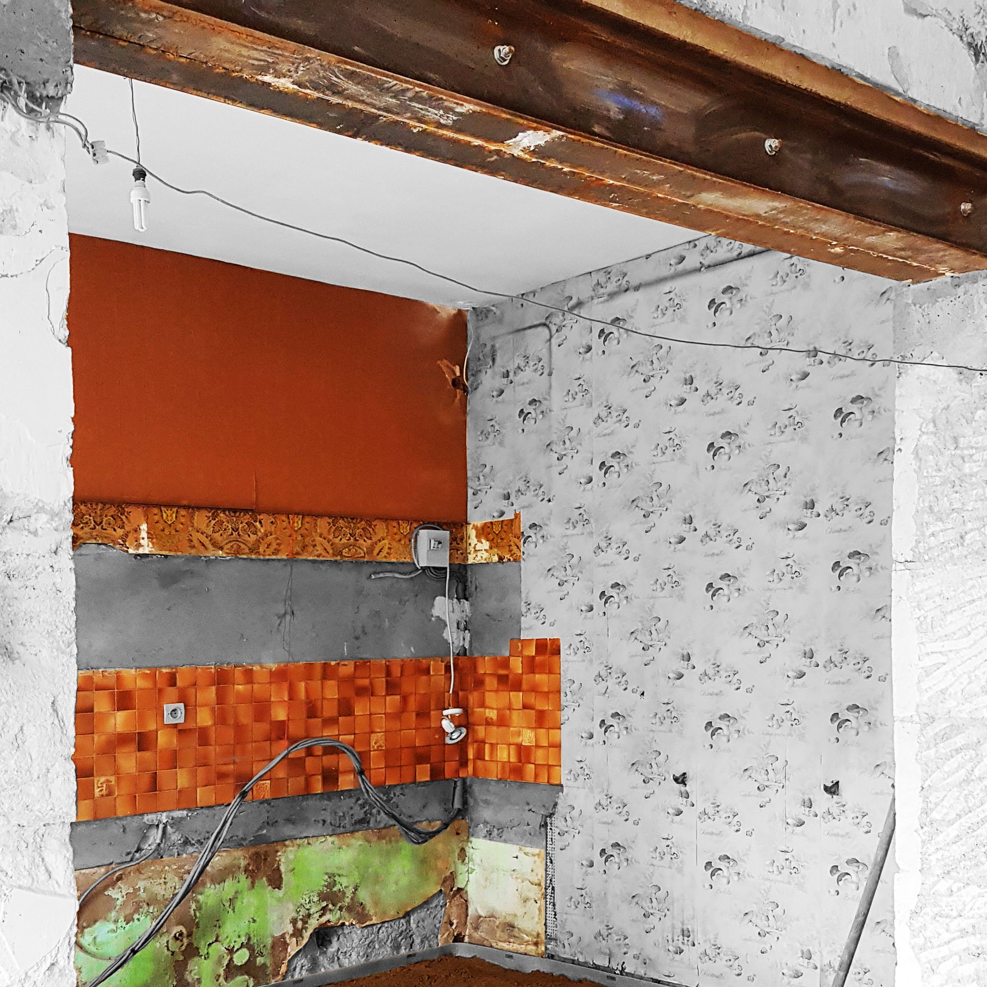 Mosaïques rouges de cuisine