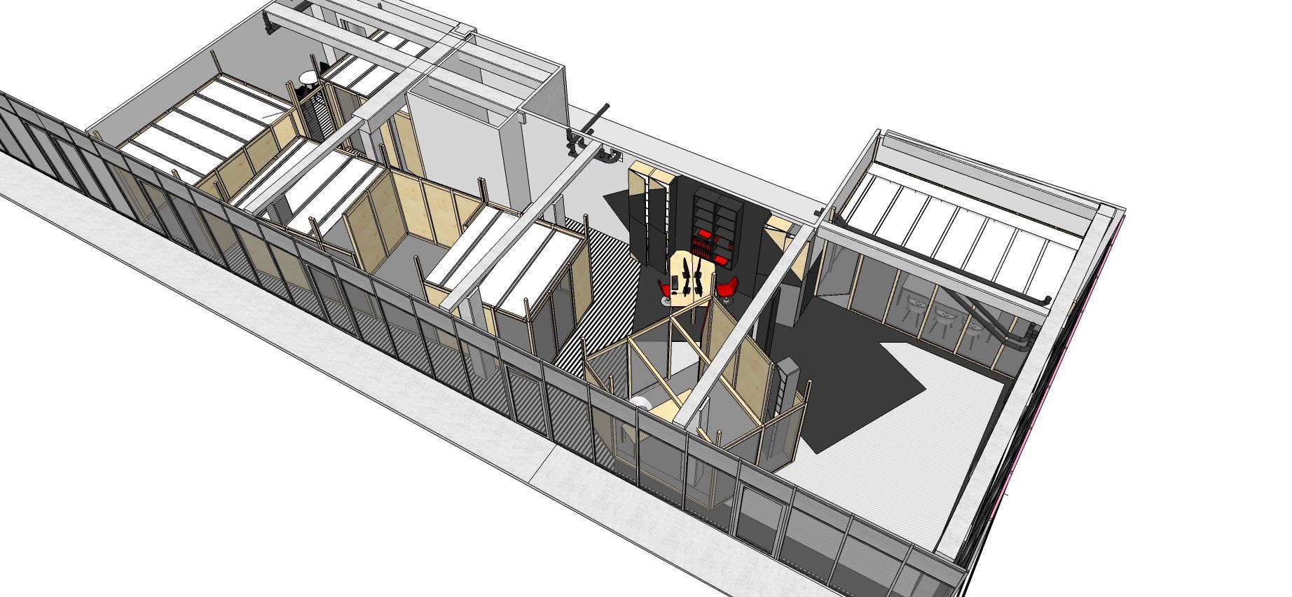Plan 3D du même bâtiment avec un autre angle