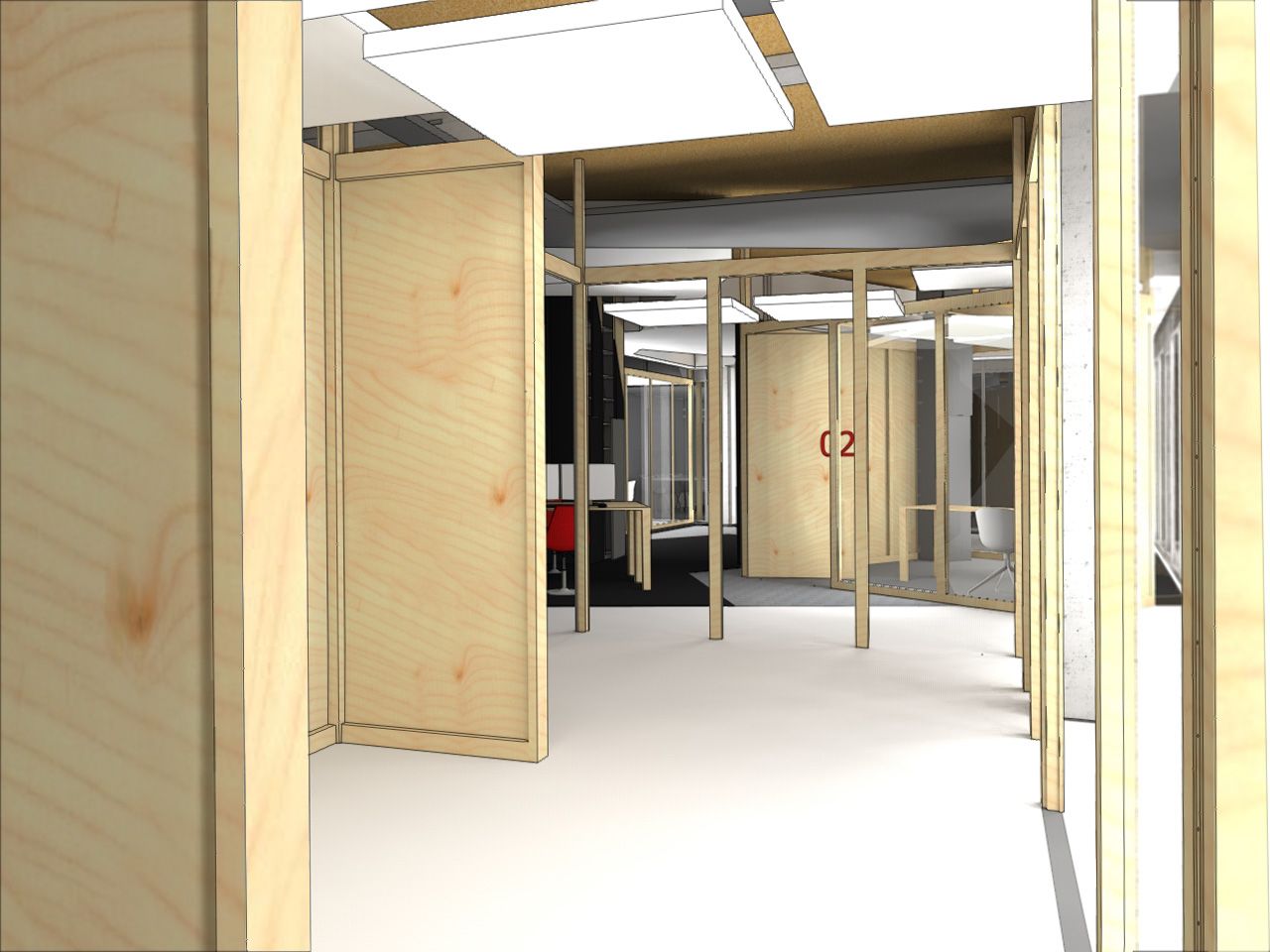 Image 3D d'un bâtiment intérieur