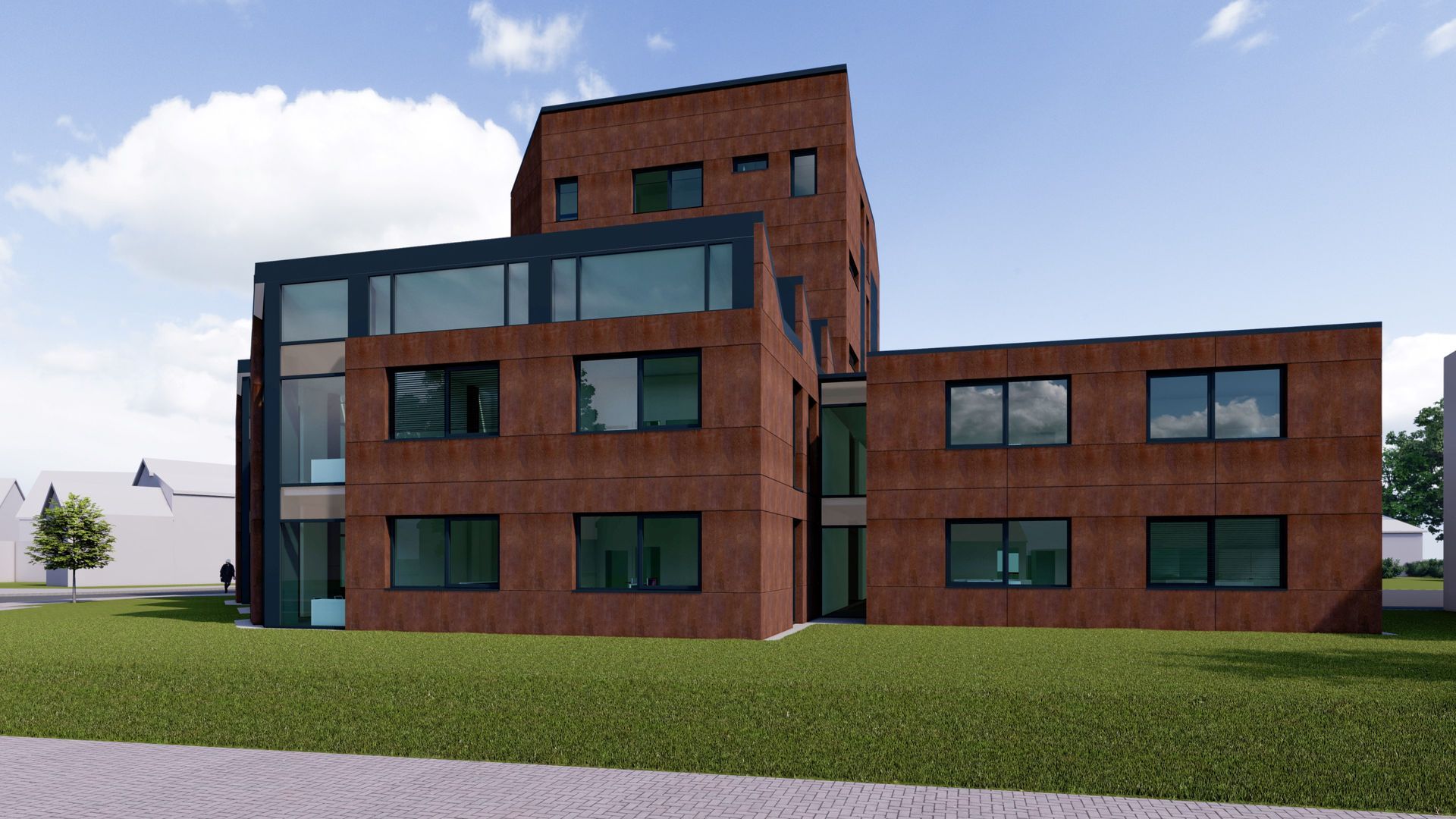 3D Skizze eines geplanten Hauses