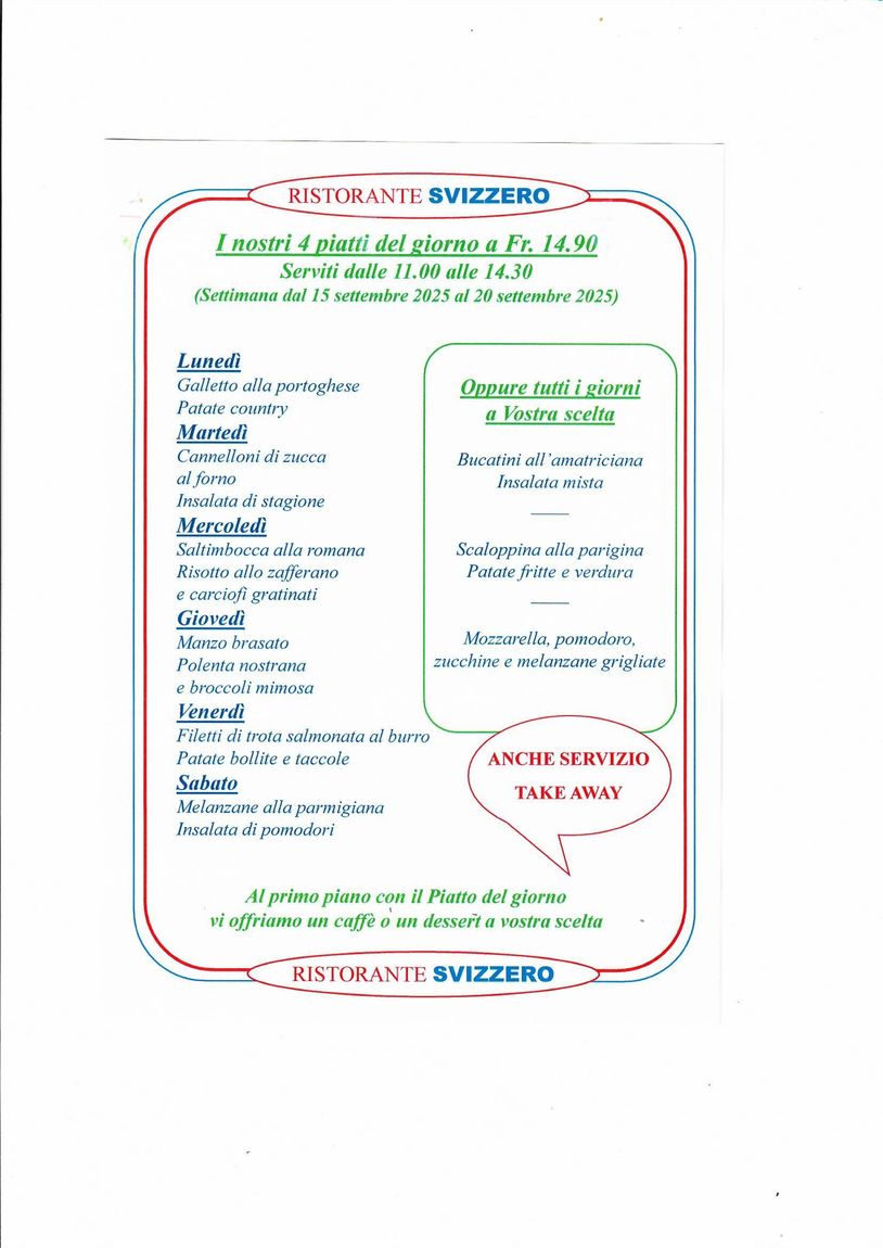 Ristorante Pizzeria Svizzero| Locarno