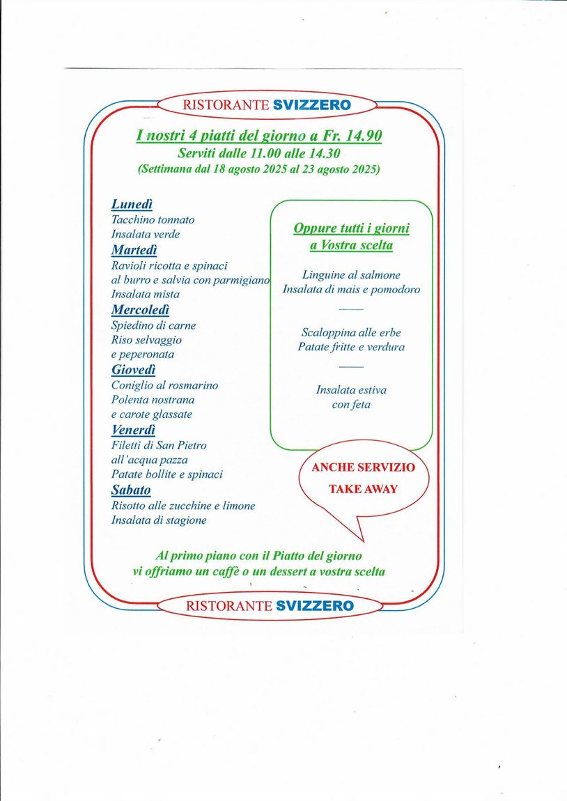 Ristorante Pizzeria Svizzero| Locarno