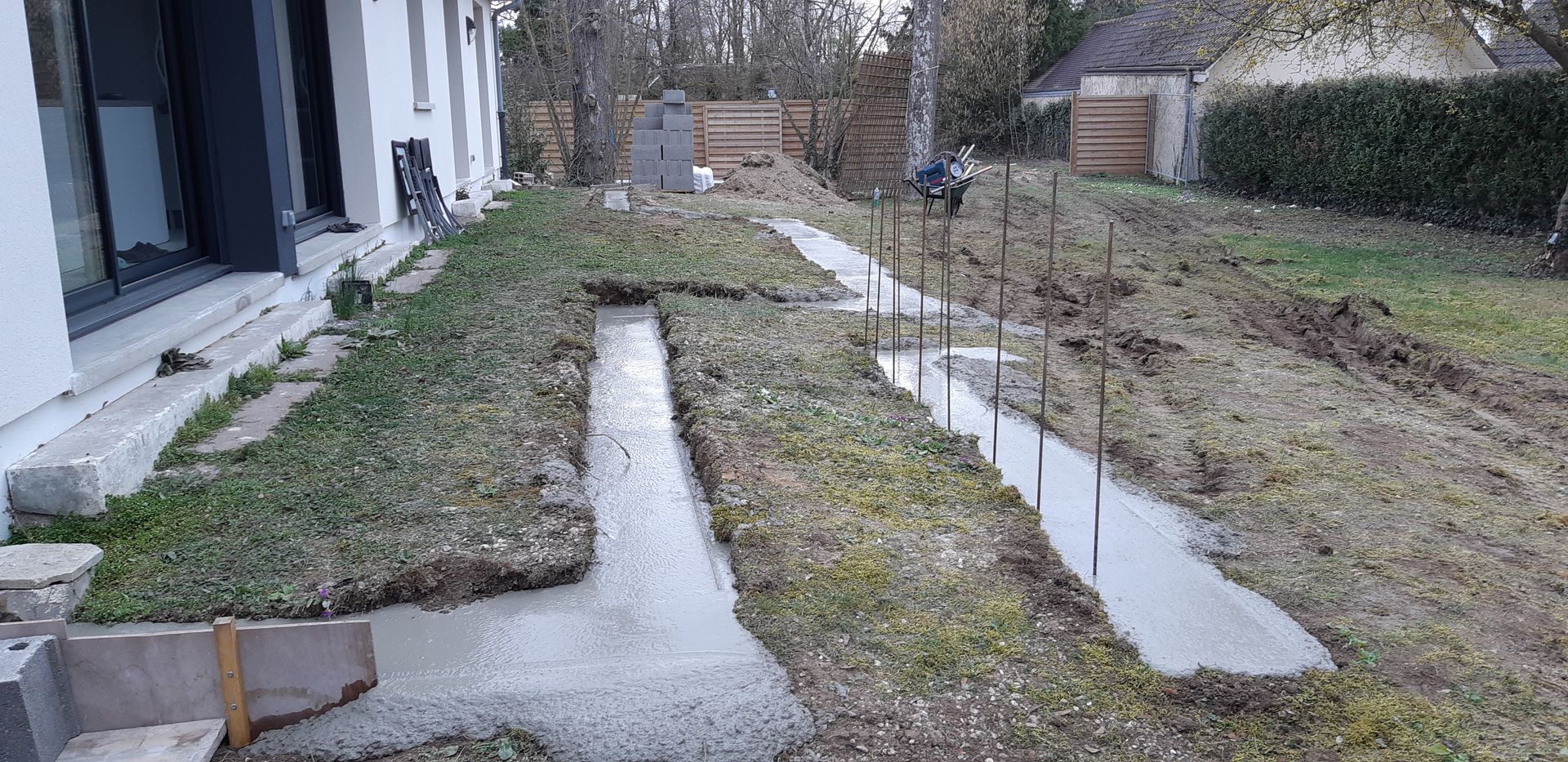 Terrassement pour la pose d'une terrasse