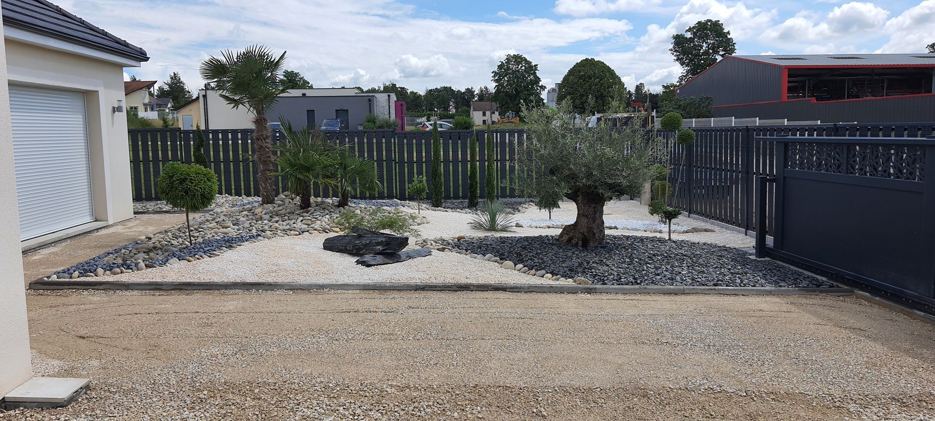 Pose du revêtement en gravier