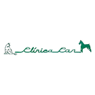 Logotipo verde de “Clínica Car” con un gato a la izquierda y un perro a la derecha.