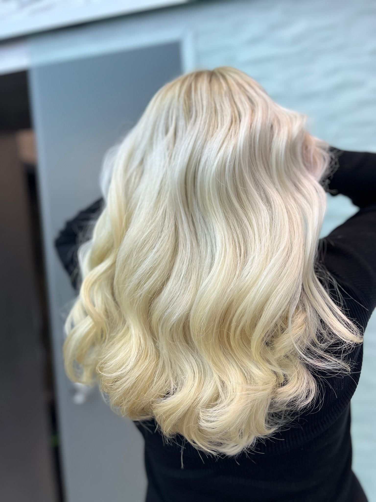 Blondes gelocktes Haar