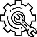 Llave inglesa sobre engranaje, simbolizando reparación y mantenimiento.