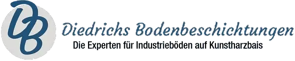 A blue and white logo for diedrichs bodenbeschichtungen