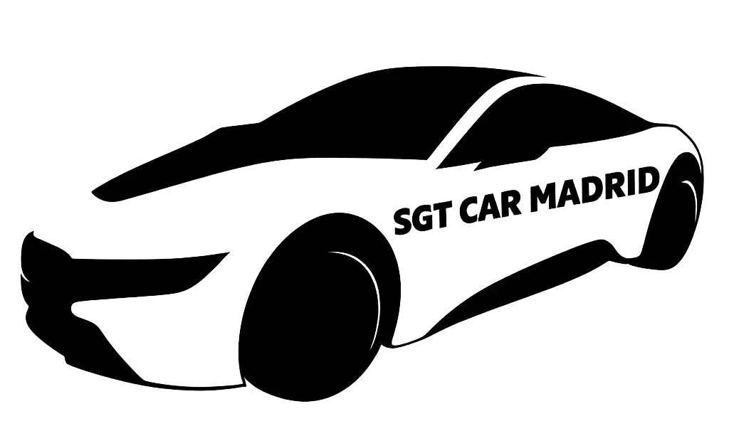 Una silueta en blanco y negro de un coche con las palabras 