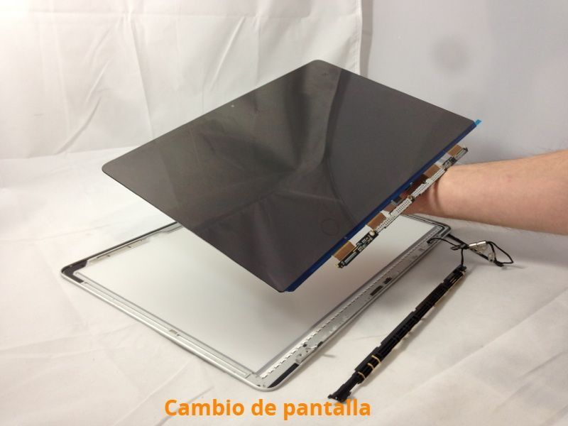 Una imagen de una computadora portátil con las palabras cambio de pantalla en la parte inferior.