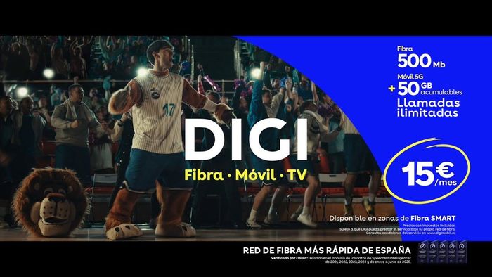 Publicidad: oferta de 30GB de datos 5G, llamadas ilimitadas, fibra 300Mb, todo por 15€/mes.
