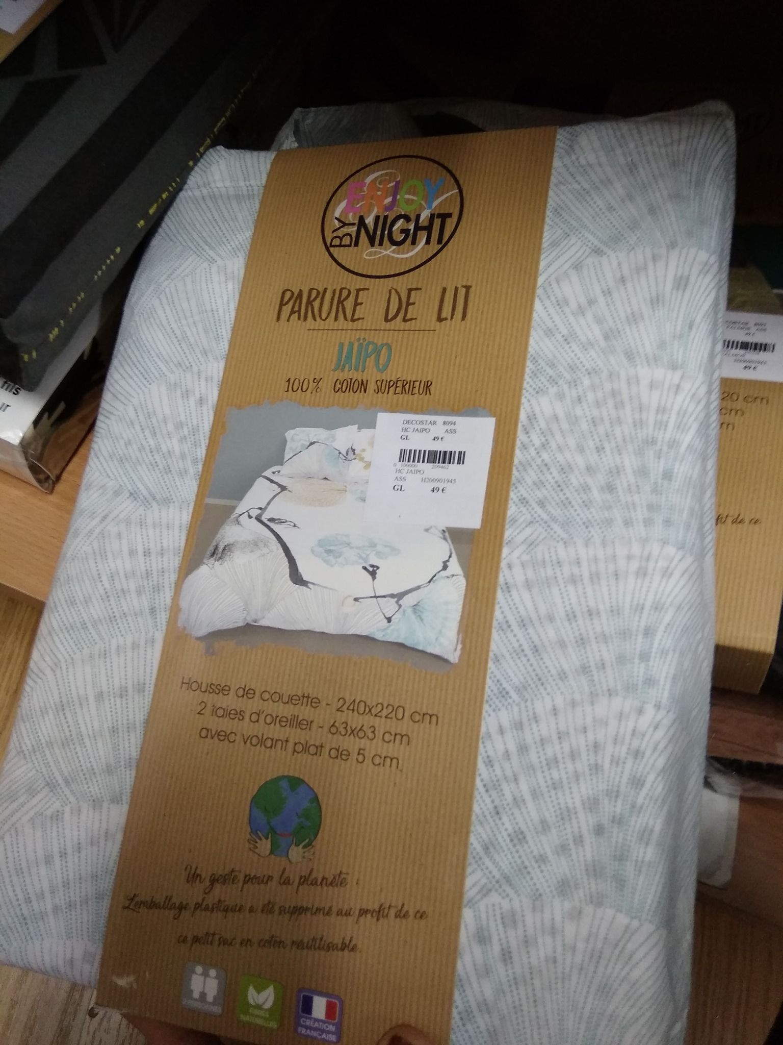 Parure de lit 100 % coton.