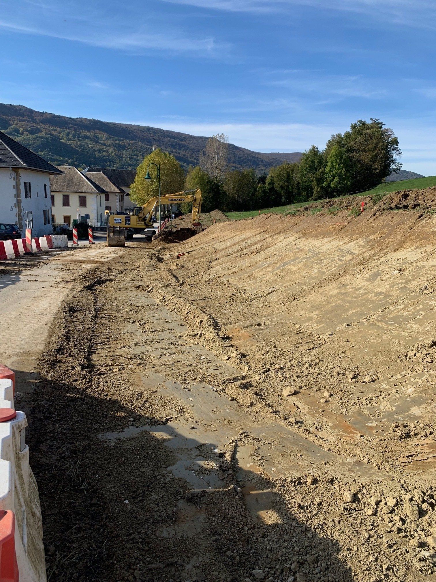 Aménagement de voirie, terrassement en cours
