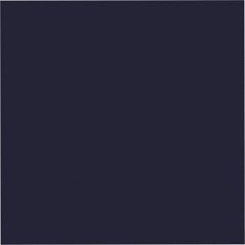 Eine Nahaufnahme eines dunkelblauen Quadrats auf weißem Hintergrund.