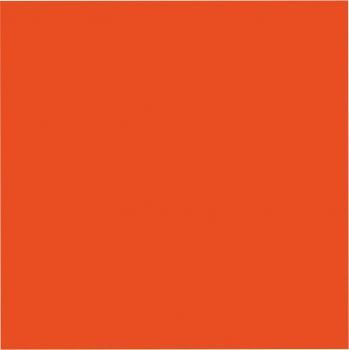 Eine Nahaufnahme eines orangefarbenen Quadrats auf weißem Hintergrund.