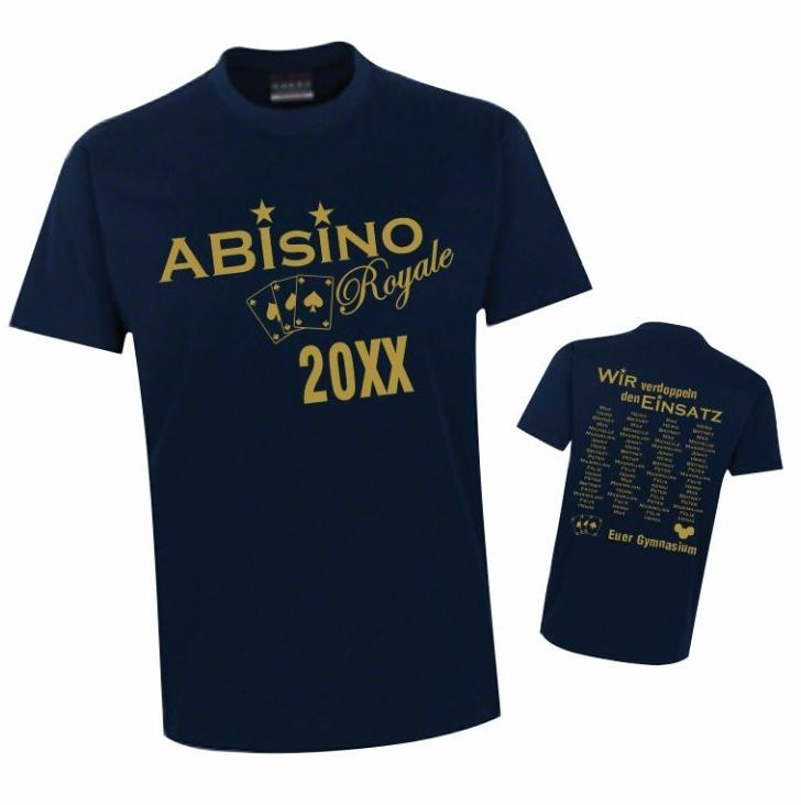 Ein T-Shirt mit der Aufschrift „ABIsino Royale 20xx“