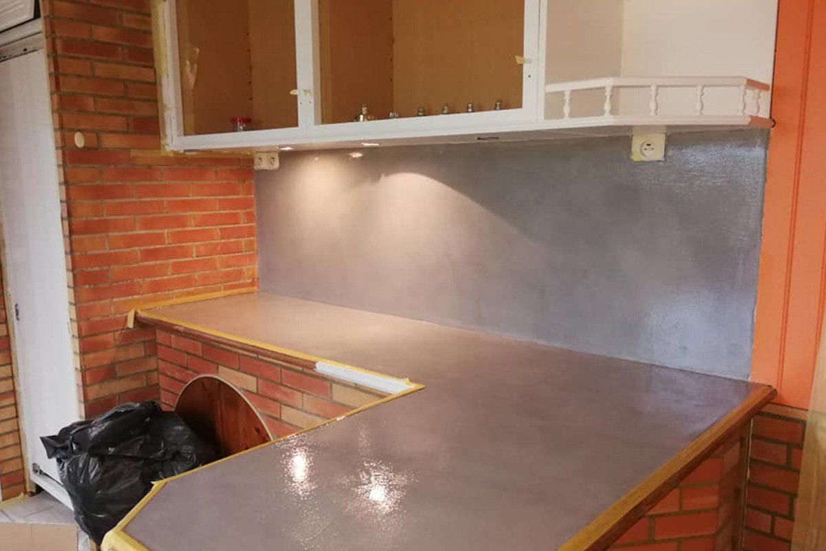 Béton ciré mur cuisine