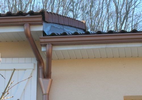 Goutière en Y en cuivre