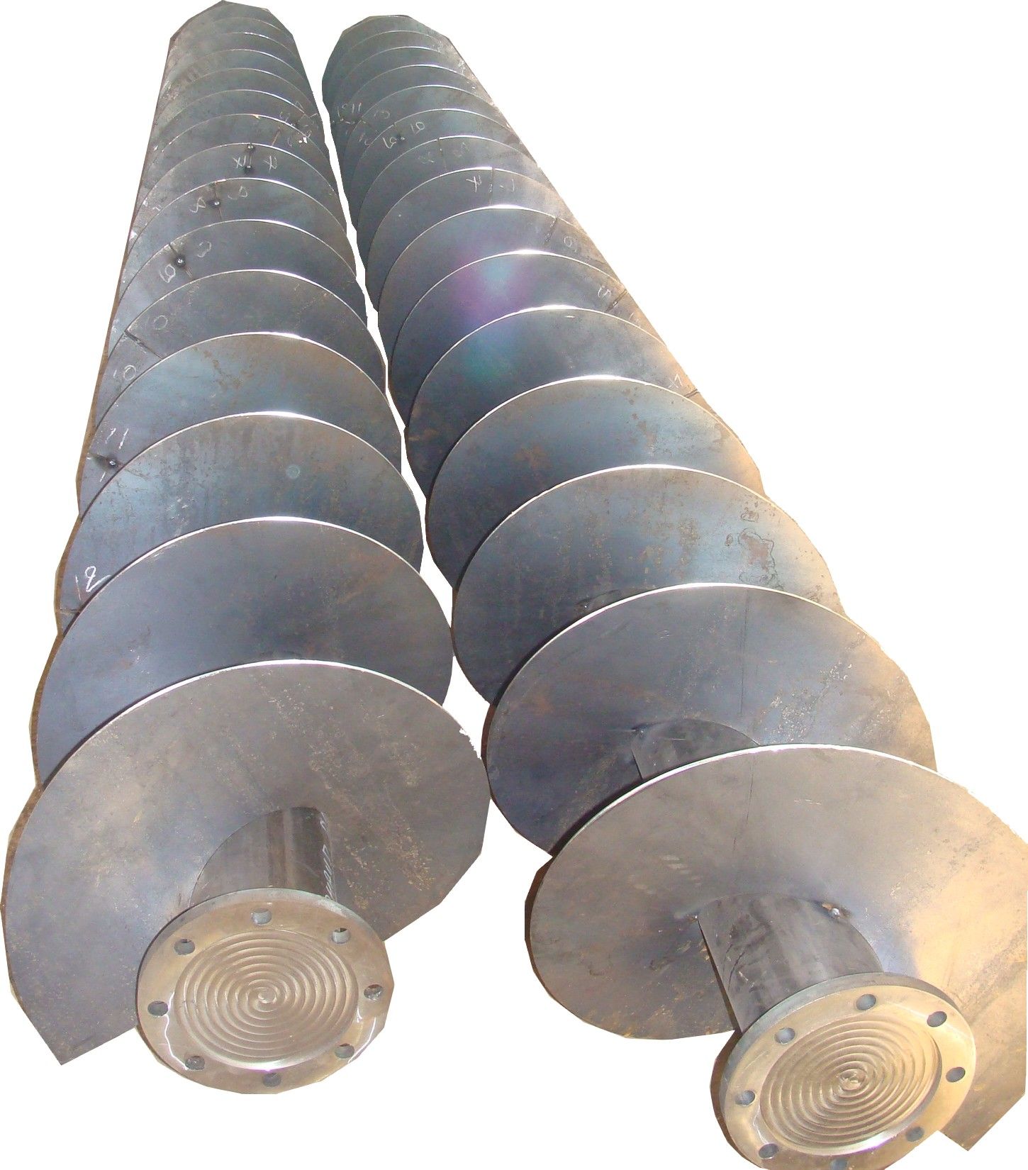 Gros plan sur deux vis sans fin