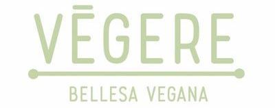 El logotipo de vegere belleza vegana es verde y blanco.