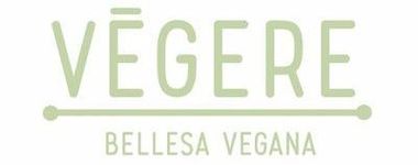 El logotipo de vegere belleza vegana es verde y blanco.