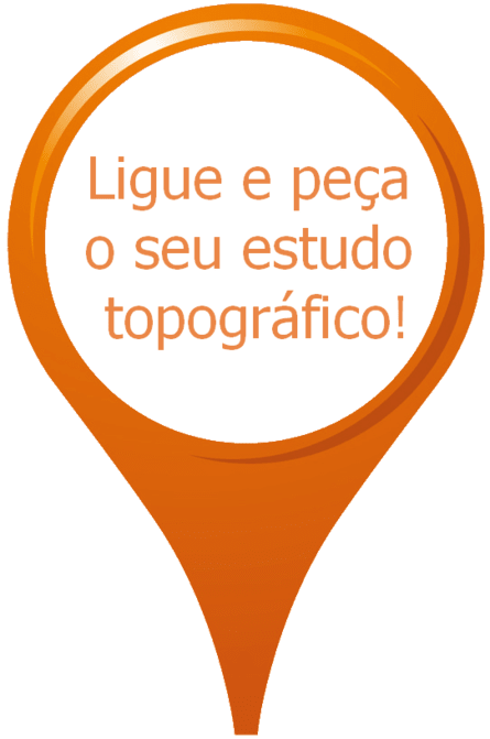 Pin de mapa laranja com texto: