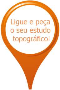 Pin de mapa laranja com texto: 